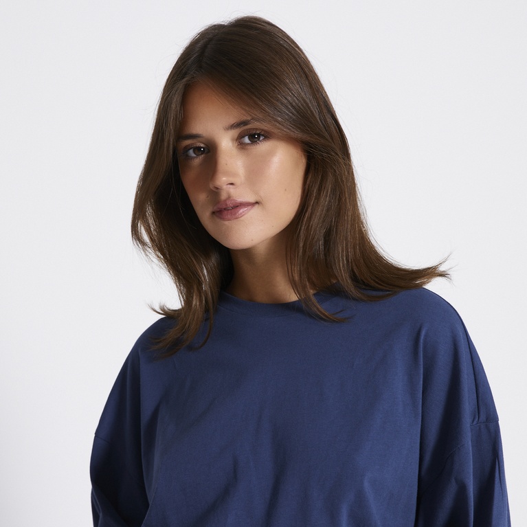 Oversized longsleeve-tee "Bree" Washed navy